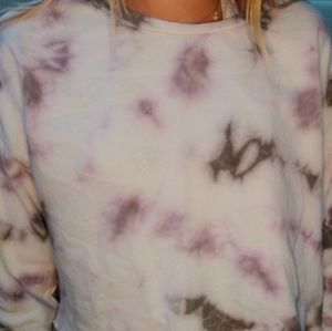 A purple and gray cropped hoodie from Forever 21